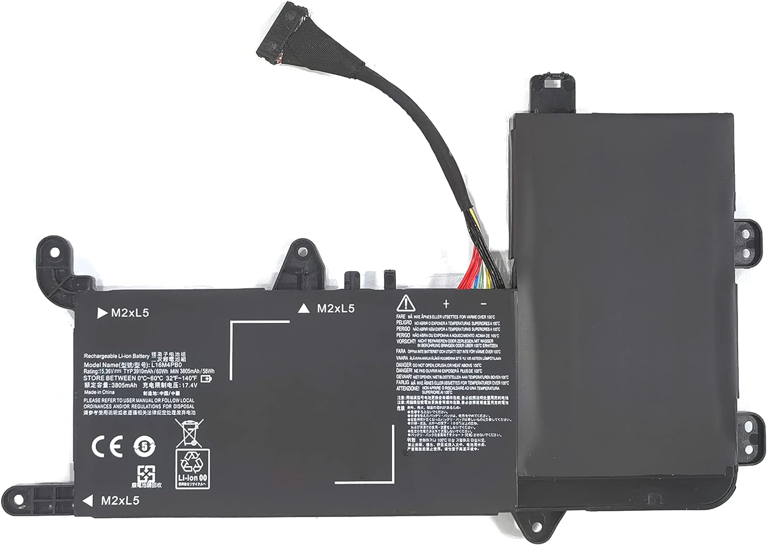 Accu voor 15.36V 60Wh L16M4PB0 L16S4TB0 5B10M33723 Lenovo Legion Y710 Y720-15 Y720-15IKB(compatible)