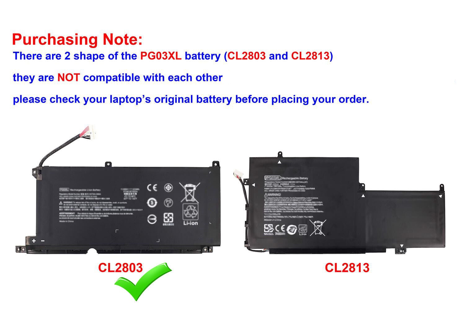 Accu voor PG03XL HSTNN-DB9G HP Pavilion Gaming 15-DK0020TX DK0021TX DK0131TX HSTNN-DB9G (compatible)